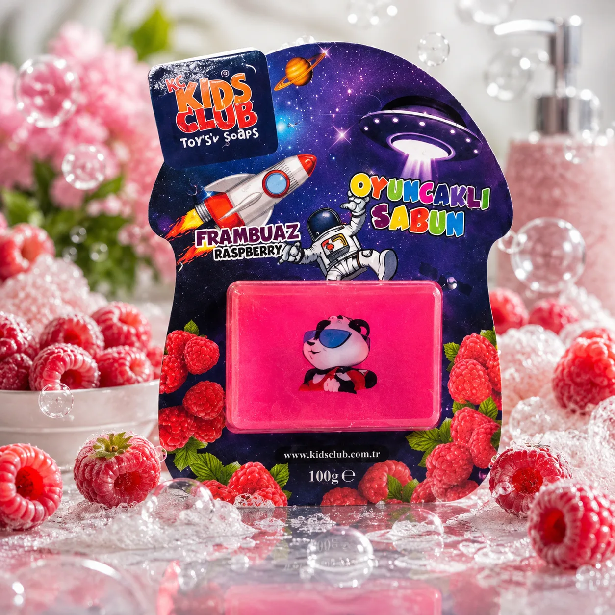 KC Kids Club Frambuaz Temalı Oyuncaklı Sabun 100 ge