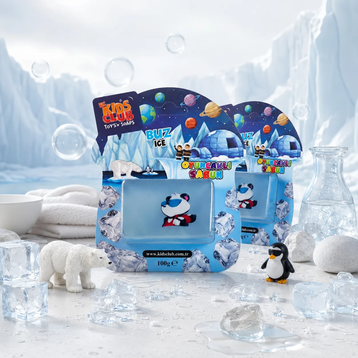 KC Kids Club Buz Temalı Oyuncaklı Sabun 100 ge