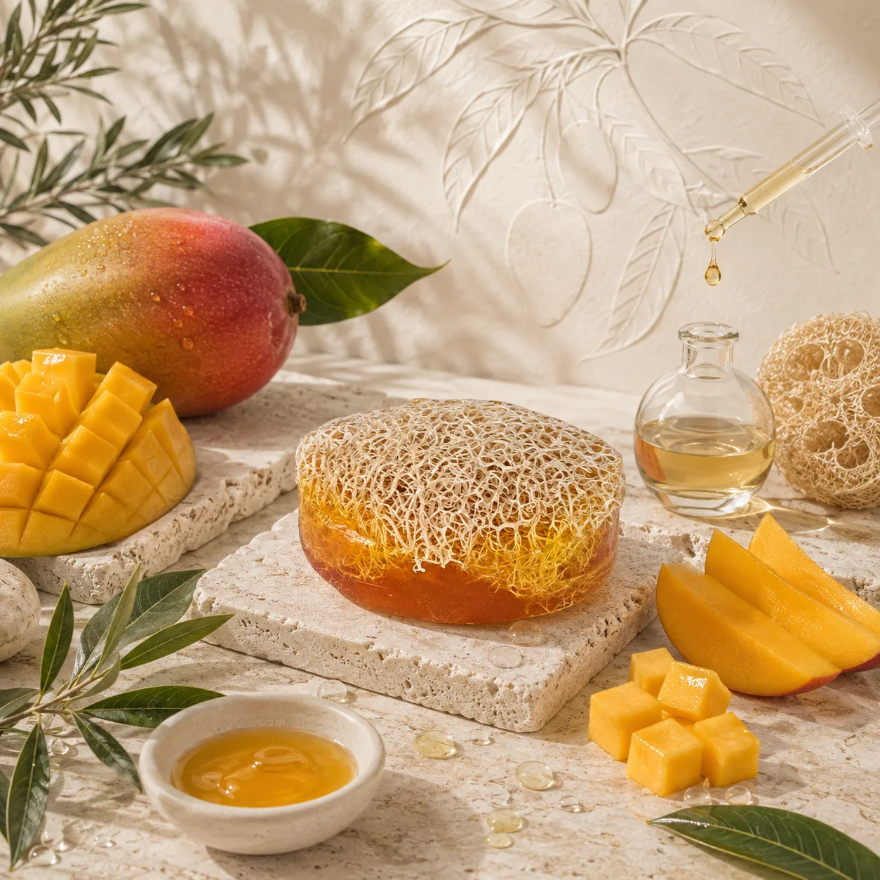 Doğal Mango Özlü Kabak Lifli Sabun