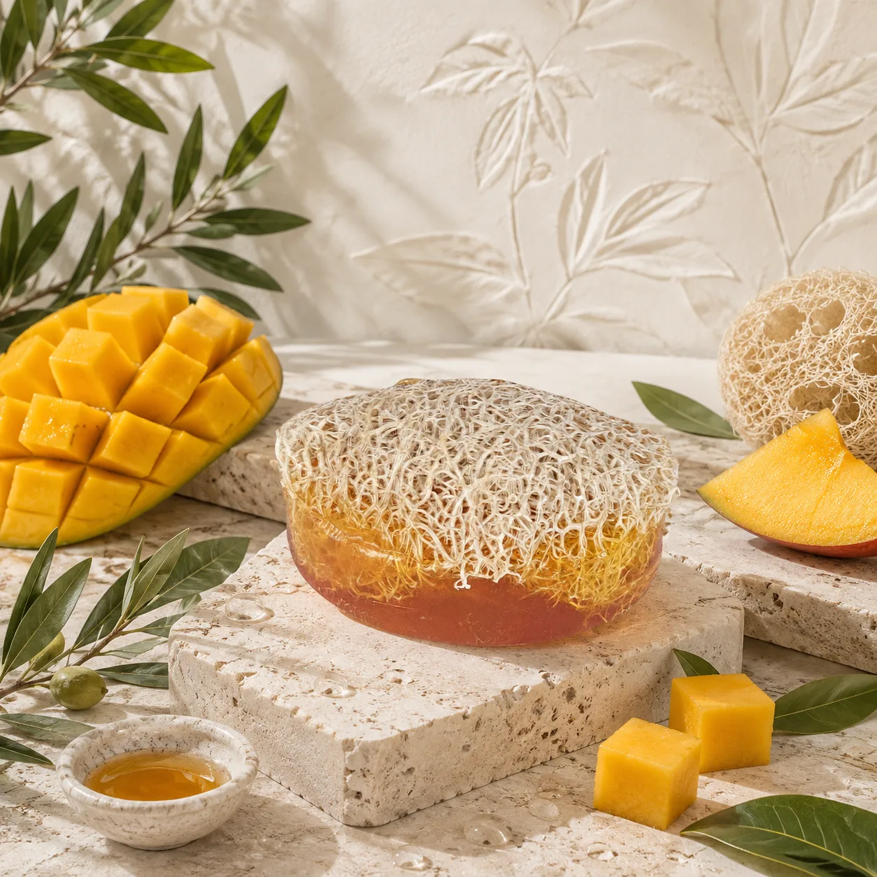 Doğal Mango Özlü Kabak Lifli Sabun