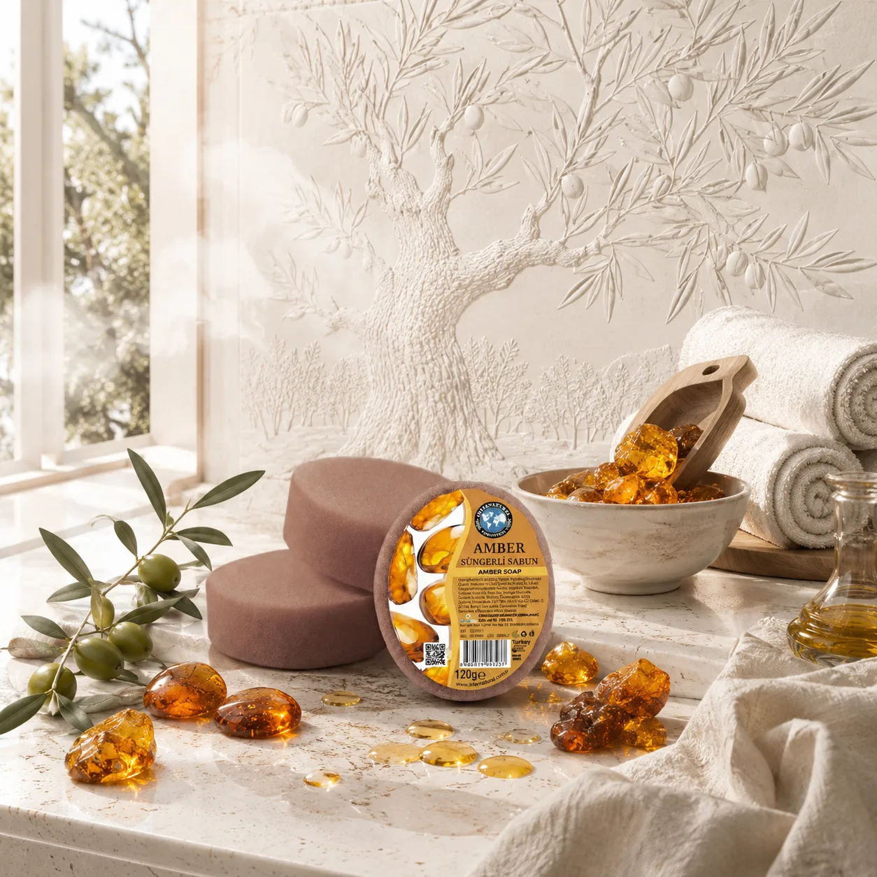 Internatural Cosmetics Amber Süngerli Bitkisel Sabun