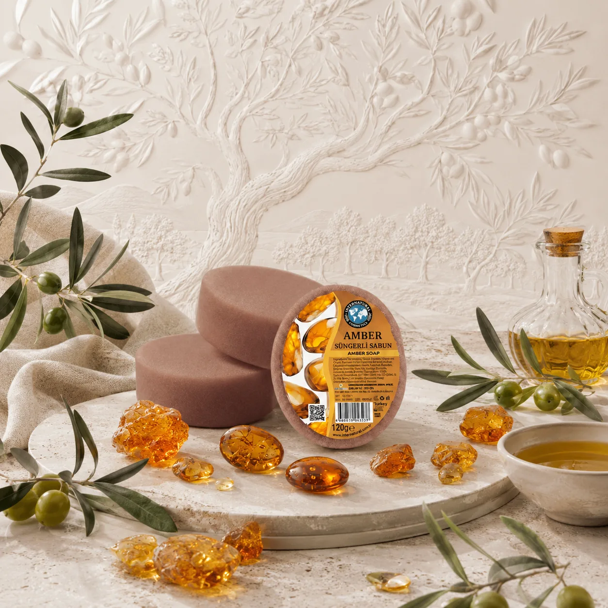 Internatural Cosmetics Amber Süngerli Bitkisel Sabun