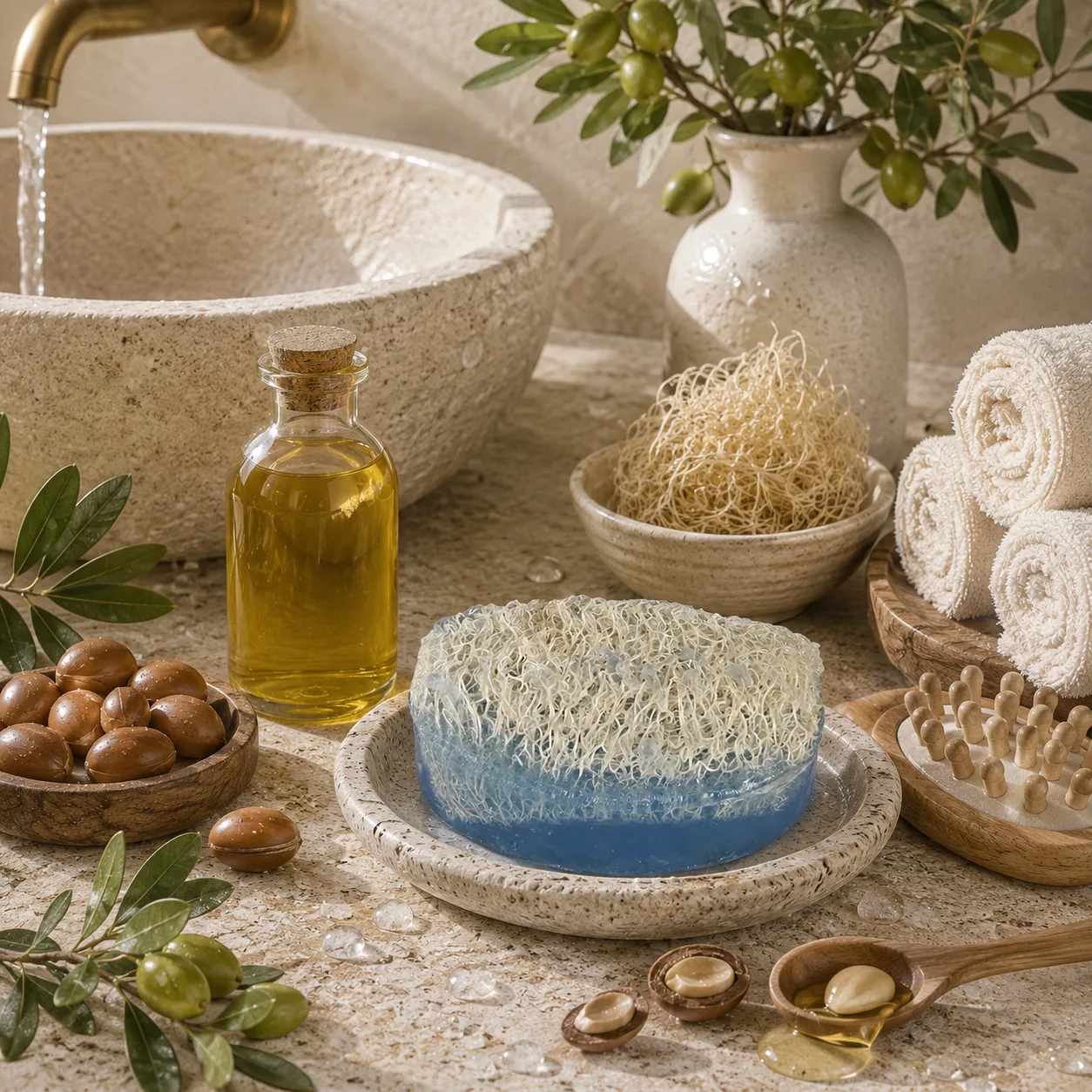 Doğal Argan Özlü Kabak Lifli Sabun