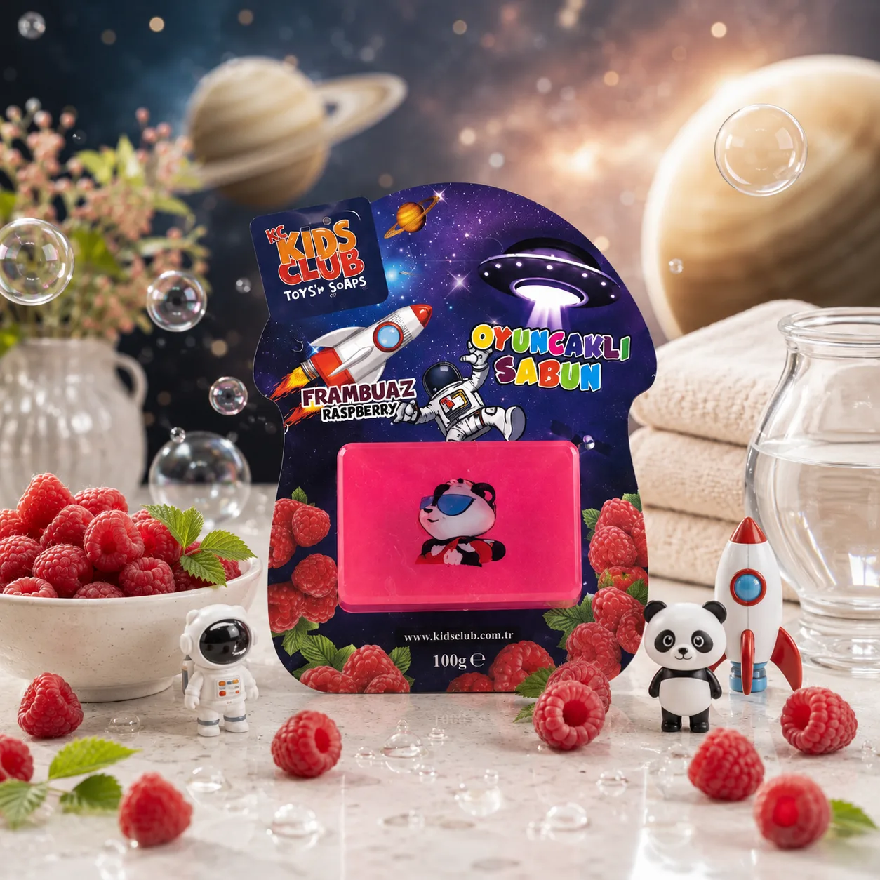 KC Kids Club Frambuaz Temalı Oyuncaklı Sabun 100 ge