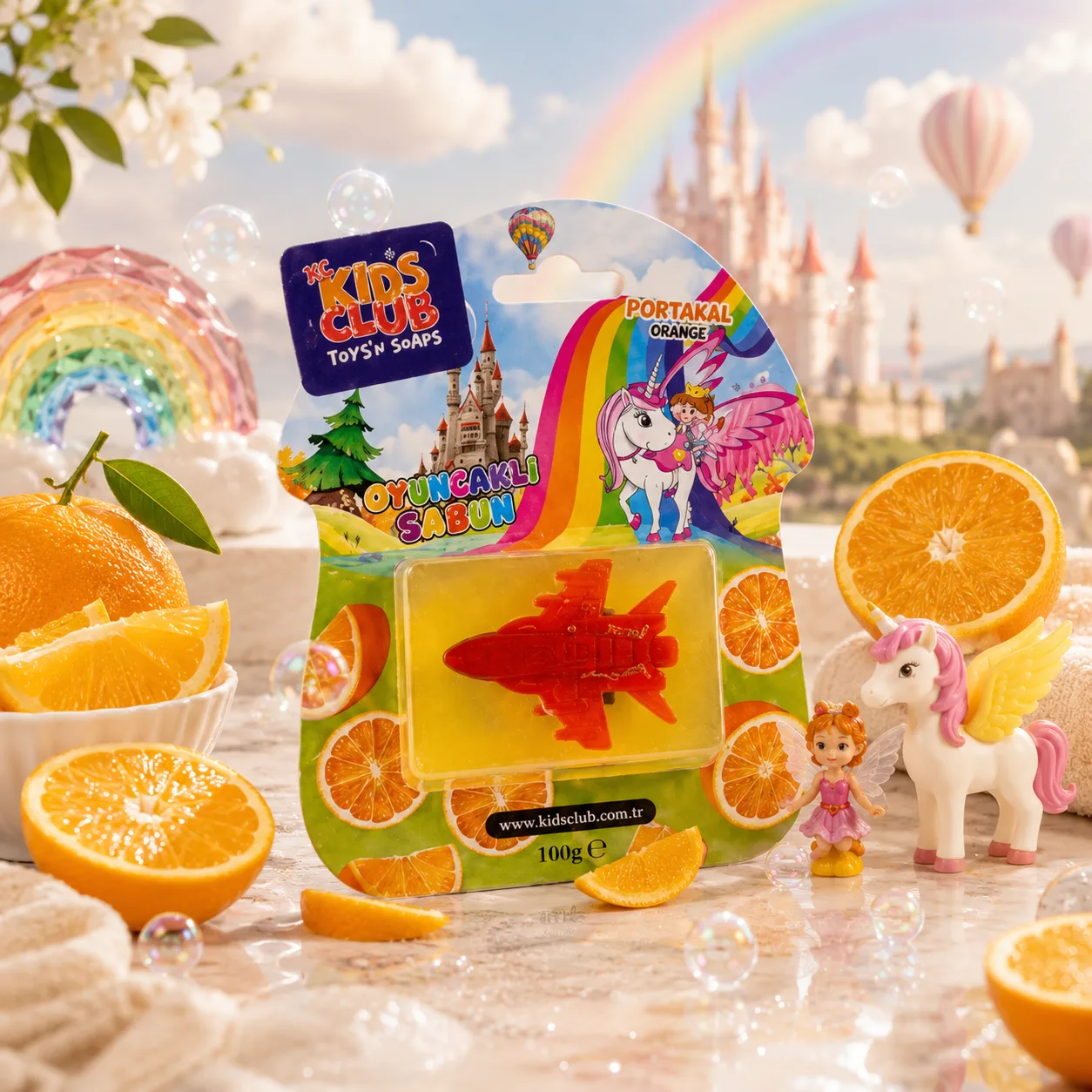 KC Kids Club Portakal Temalı Oyuncaklı Sabun 100 ge